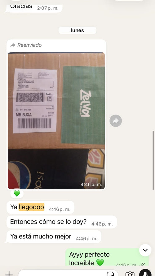Mensaje de un cliente
