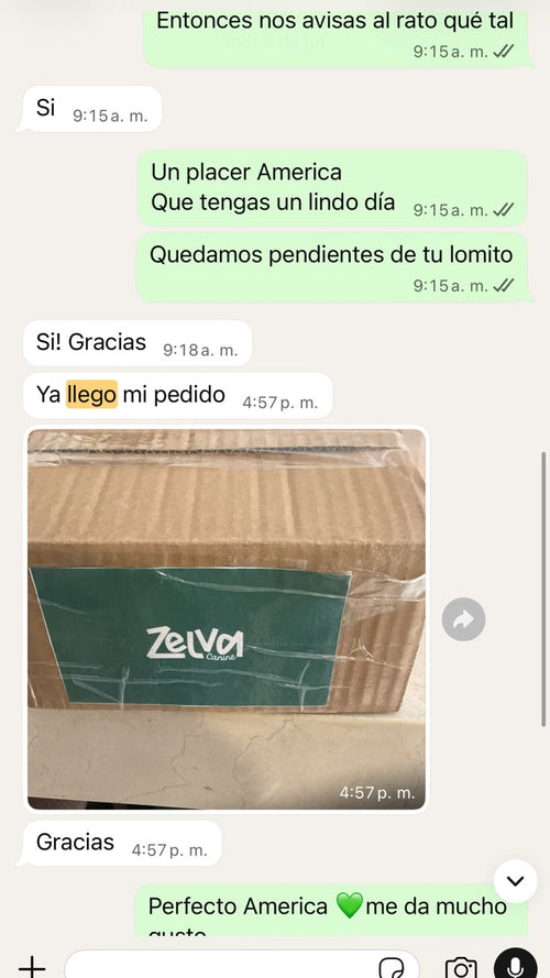 Mensaje de un cliente