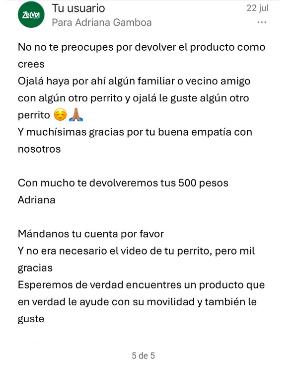 Conversación de devolución
